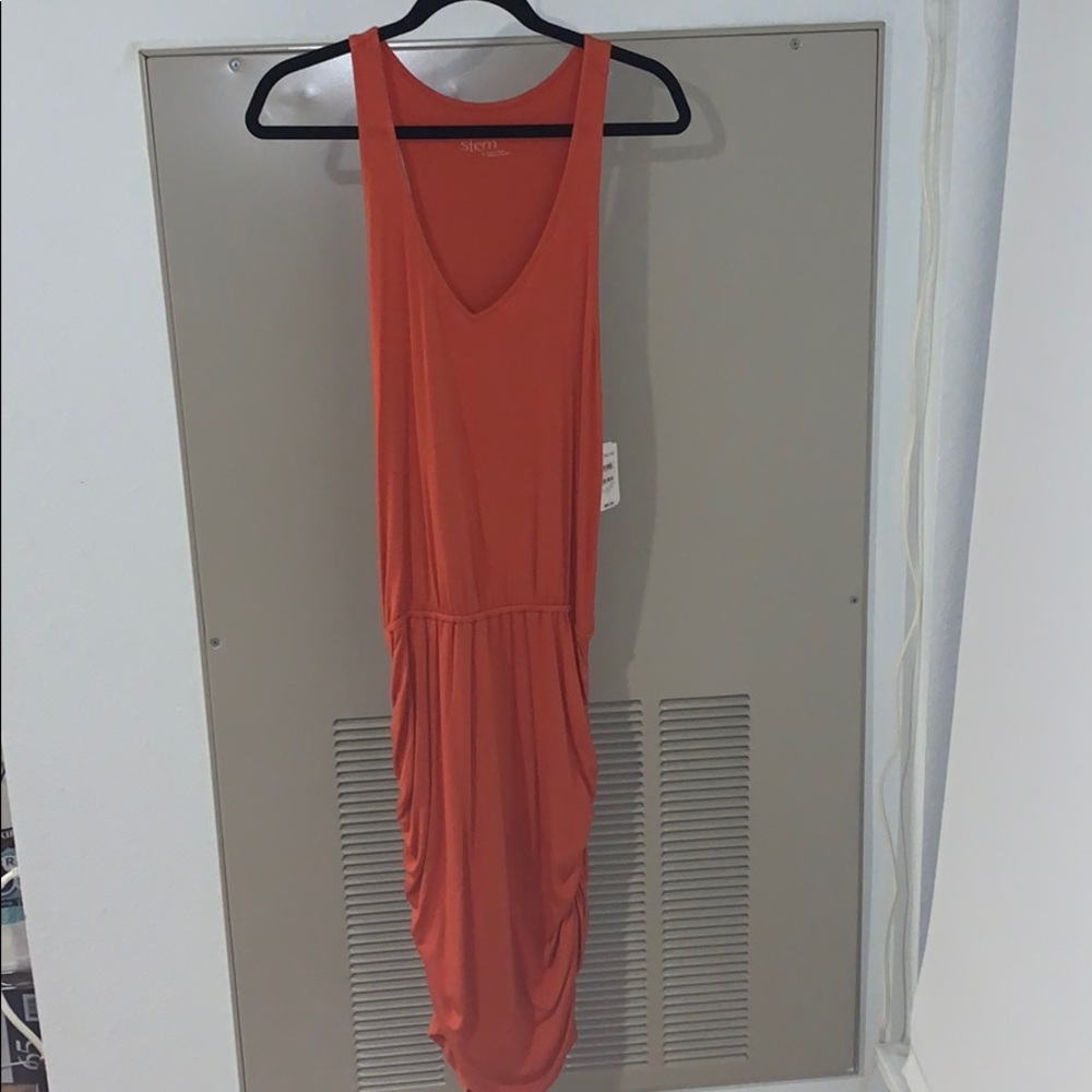 Stem ruched racerback dress